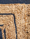 Woven Seaside Jute Collection Area Rug - Nantucket Rectangle Natural and Navy Blue  lifestyle 34