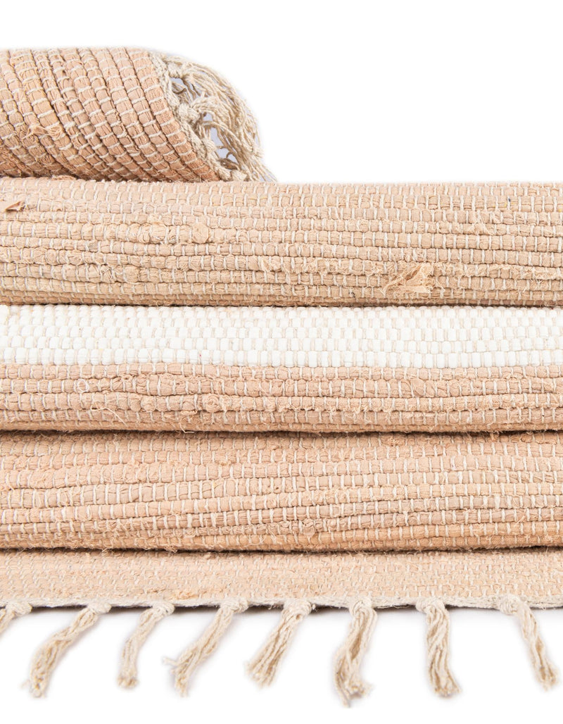 Tassel Trail Collection Area Rug - Pathway (Beige) Rectangle Beige  lifestyle 21
