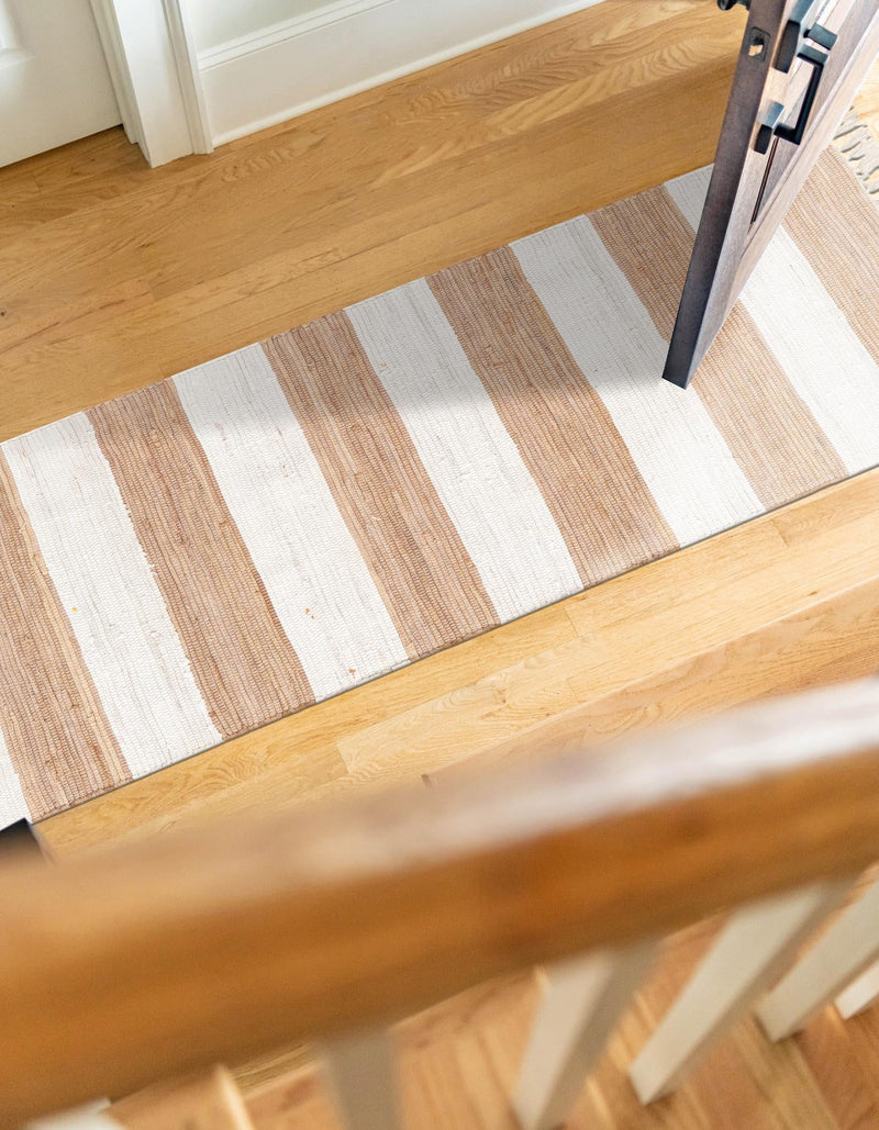Tassel Trail Collection Area Rug - Pathway (Beige) Runner Beige  lifestyle 31