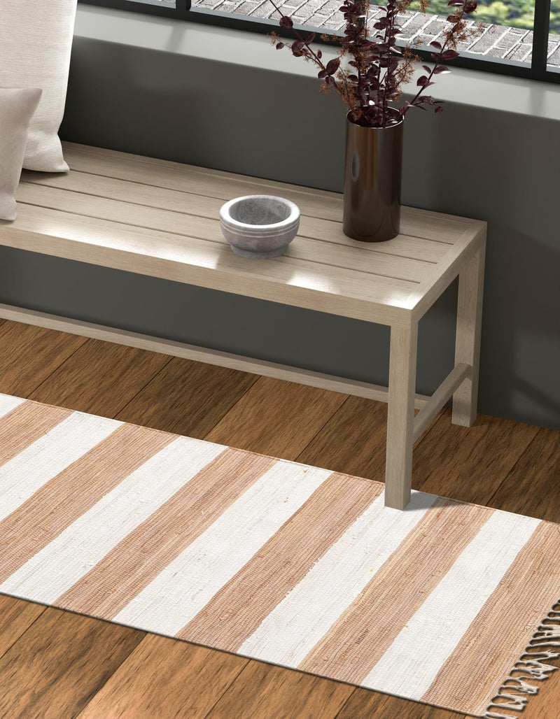 Tassel Trail Collection Area Rug - Pathway (Beige) Runner Beige  lifestyle 38