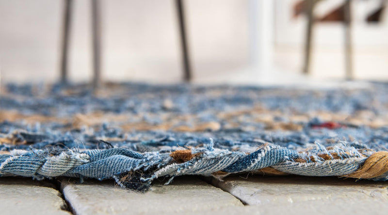 Woven Udaipur Collection Area Rug - Sahara Oval Blue and Natural  lifestyle 63
