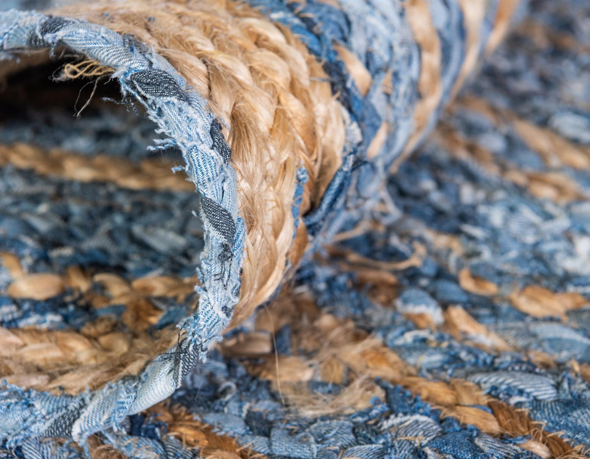 Woven Udaipur Collection Area Rug - Sahara Oval Blue and Natural  lifestyle 134