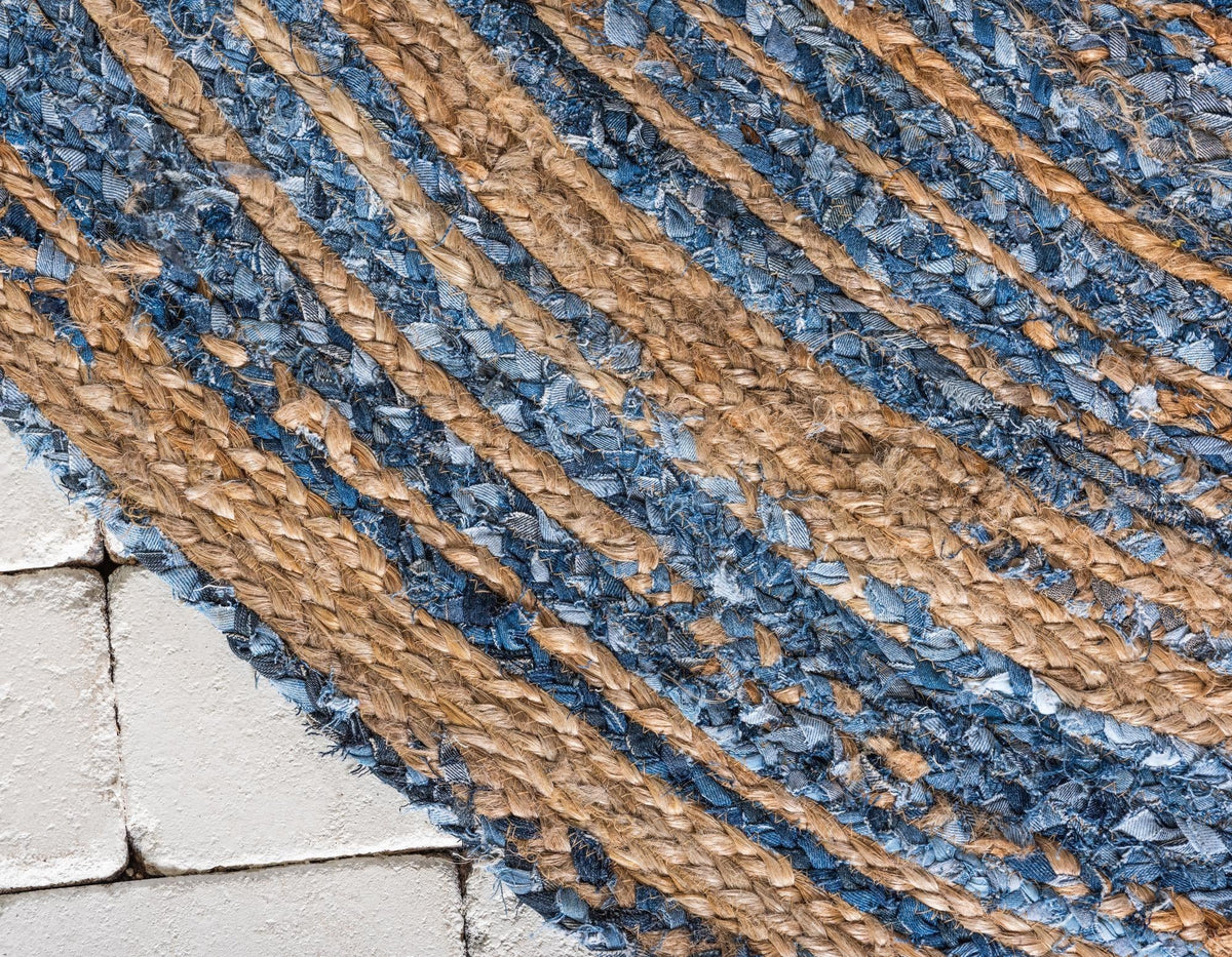 Woven Udaipur Collection Area Rug - Sahara Oval Blue and Natural  lifestyle 145