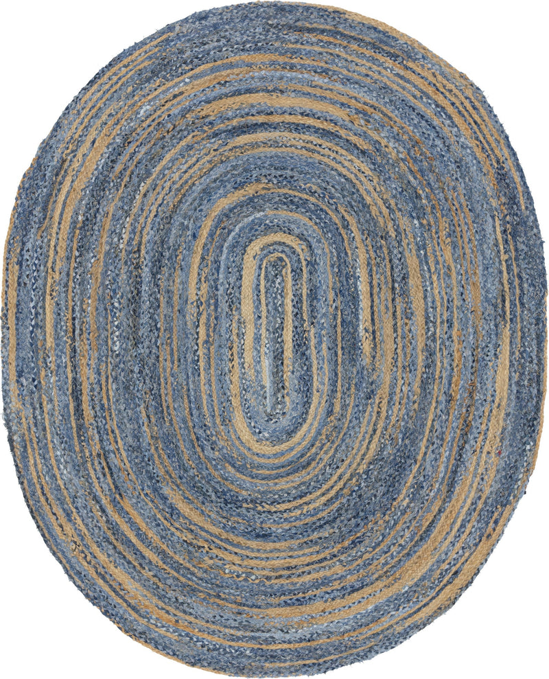 Woven Udaipur Collection Area Rug - Sahara Oval Blue and Natural  lifestyle 31