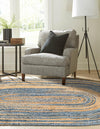 Woven Udaipur Collection Area Rug - Sahara Oval Blue and Natural  lifestyle 44