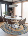 Woven Udaipur Collection Area Rug - Sahara Oval Blue and Natural  lifestyle 64