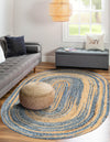 Woven Udaipur Collection Area Rug - Sahara Oval Blue and Natural  lifestyle 78