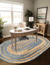 Woven Udaipur Collection Area Rug - Sahara Oval Blue and Natural  lifestyle 98