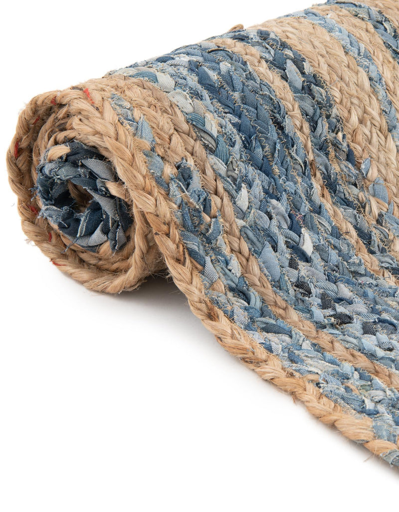 Woven Udaipur Collection Area Rug - Sahara Oval Blue and Natural  lifestyle 129