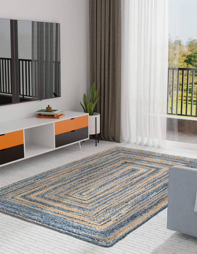 Woven Udaipur Collection Area Rug - Sahara Rectangle Blue and Natural  lifestyle 3