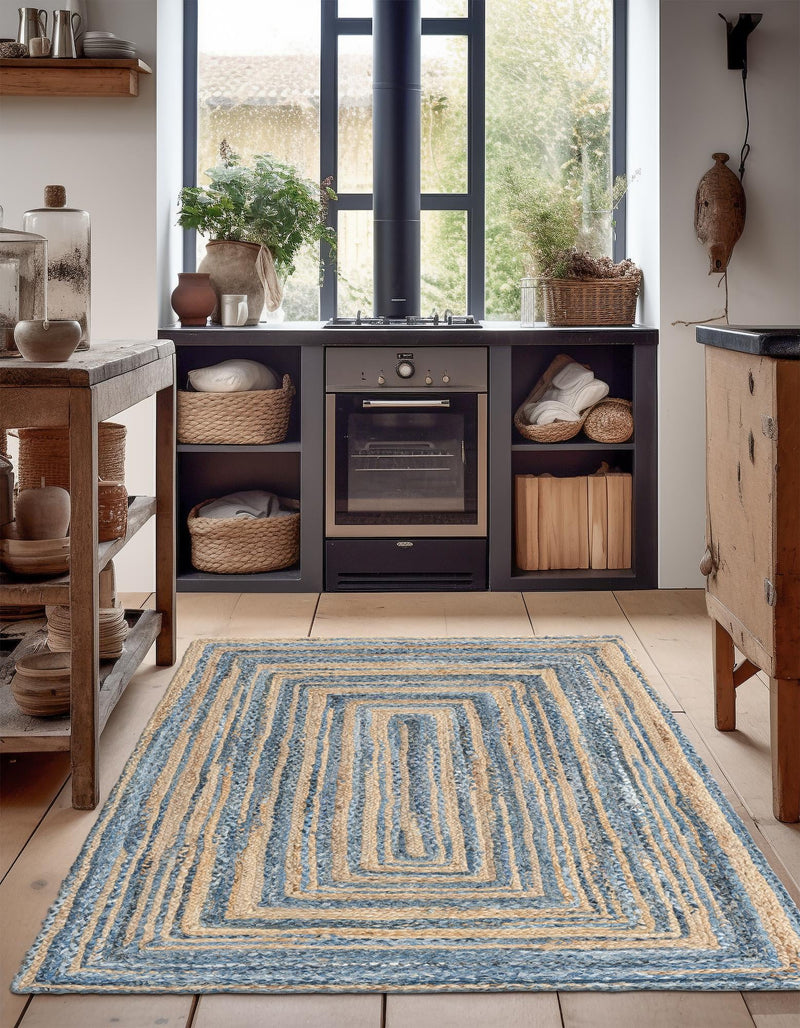 Woven Udaipur Collection Area Rug - Sahara Rectangle Blue and Natural  lifestyle 13