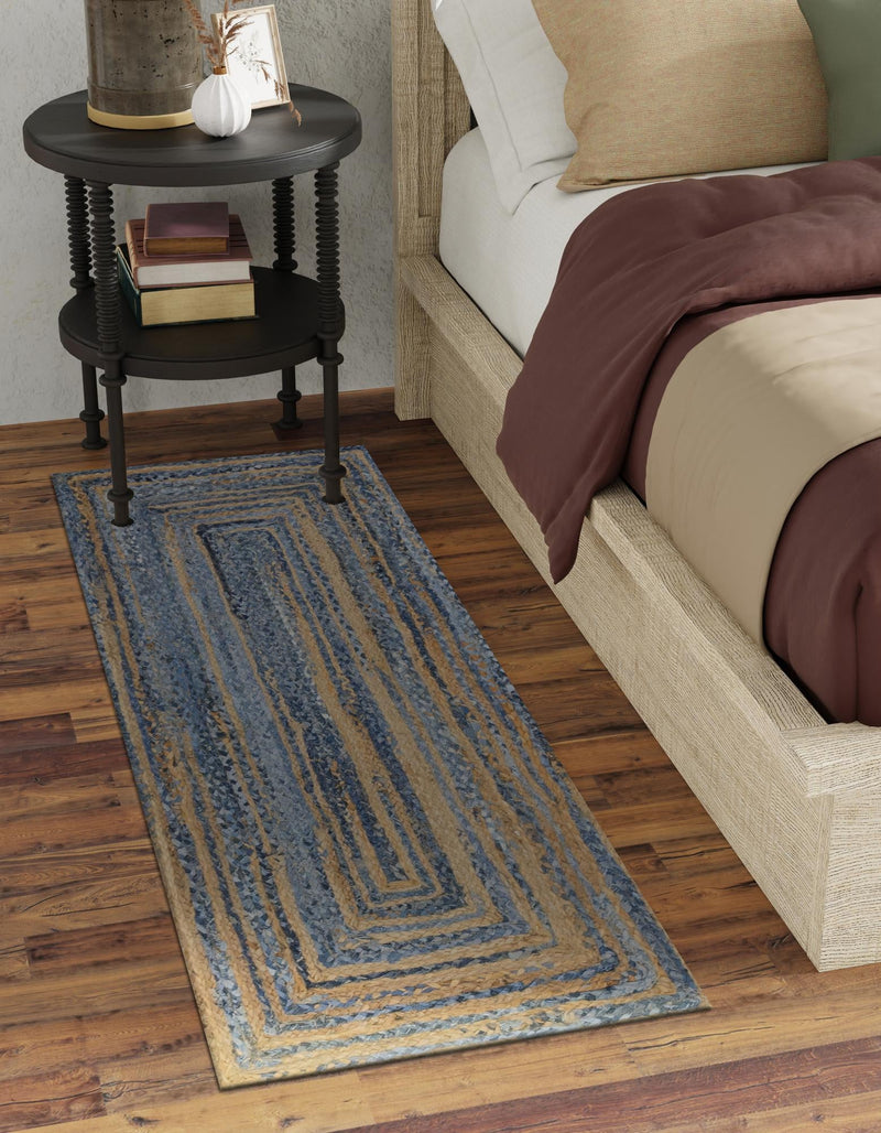 Woven Udaipur Collection Area Rug - Sahara Runner Blue and Natural  lifestyle 72
