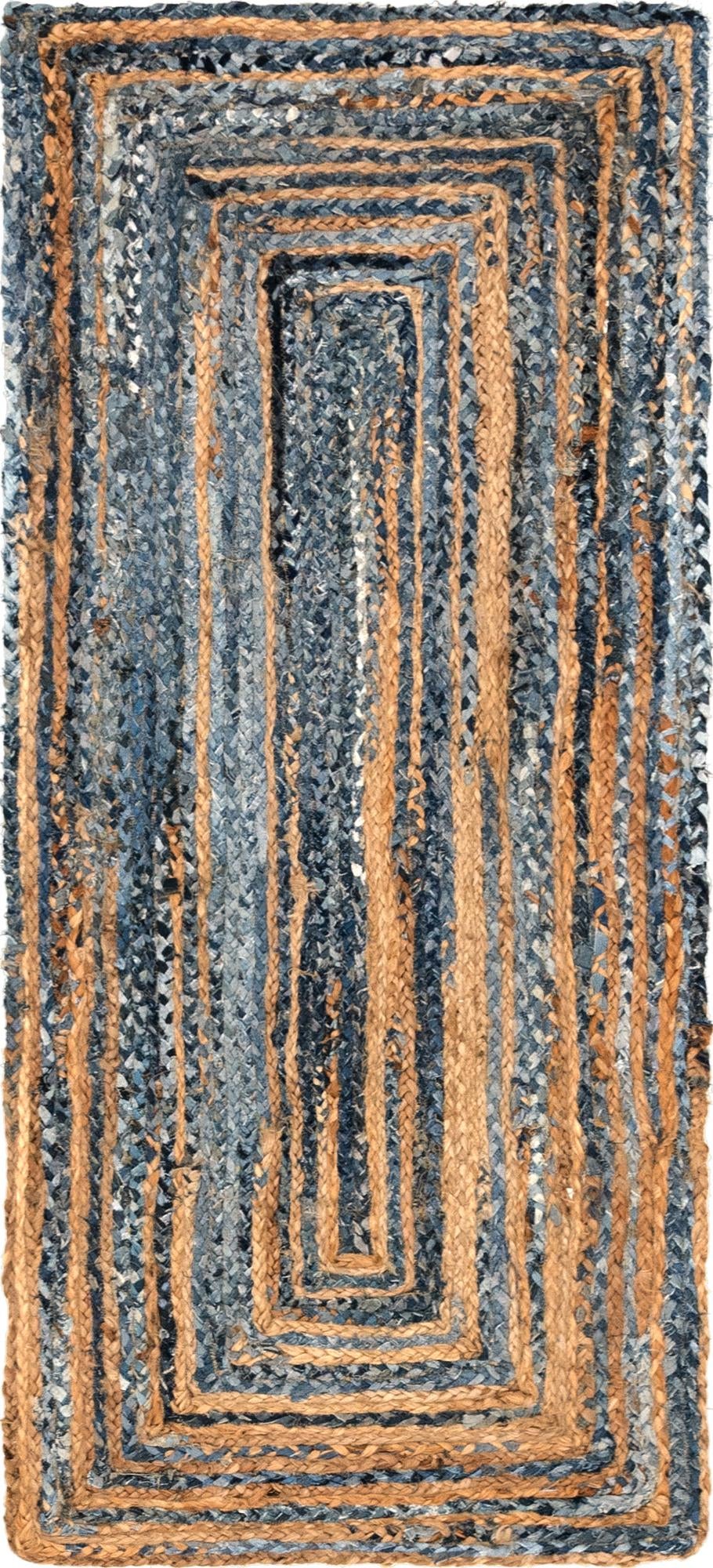 Woven Udaipur Collection Area Rug - Sahara Runner Blue and Natural  lifestyle 40