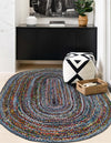 Woven Udaipur Collection Area Rug - Sahara Oval Blue and Multi  lifestyle 47