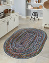 Woven Udaipur Collection Area Rug - Sahara Oval Blue and Multi  lifestyle 87