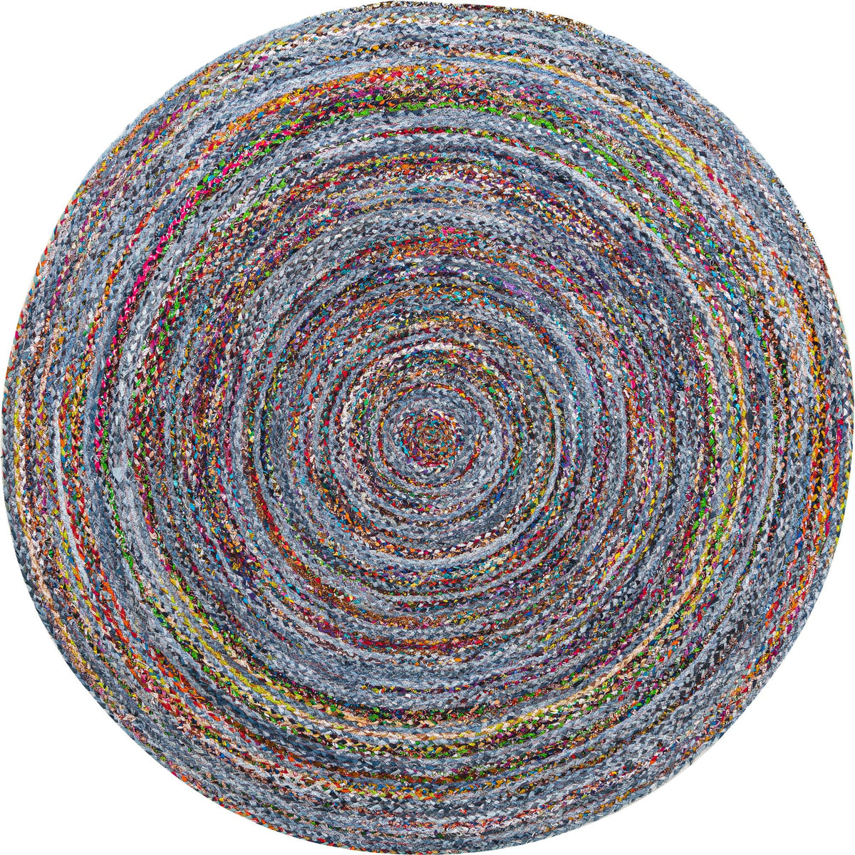 Woven Udaipur Collection Area Rug - Sahara Round Blue and Multi  lifestyle 38