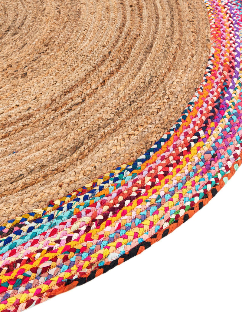 Woven Seaside Jute Collection Area Rug - Seabrook Round Natural  lifestyle 39