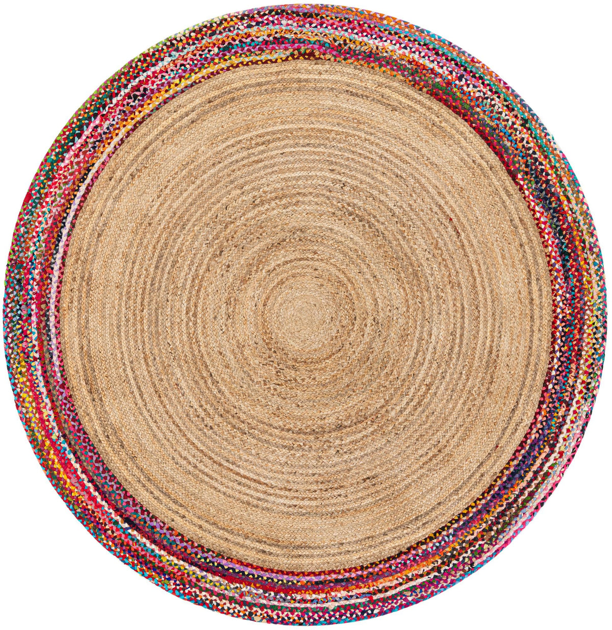 Woven Seaside Jute Collection Area Rug - Seabrook Round Natural  lifestyle 14