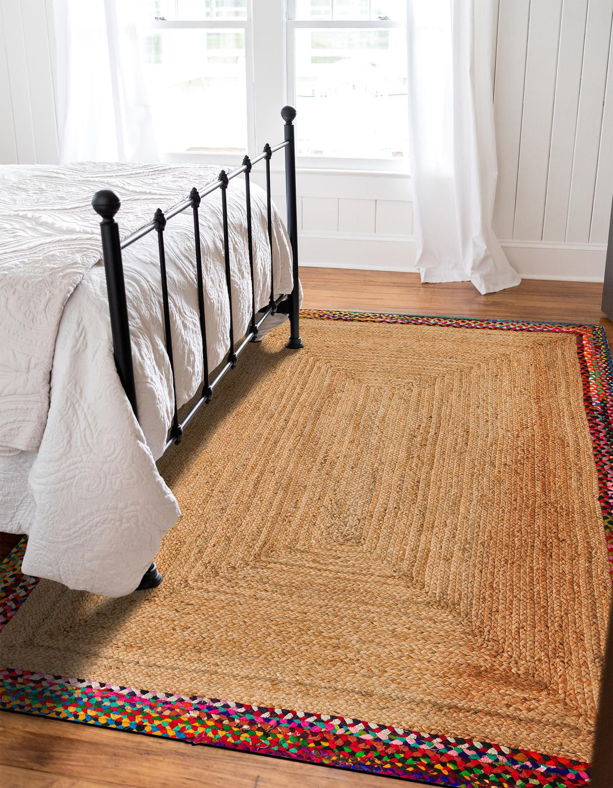 Woven Seaside Jute Collection Area Rug - Seabrook Rectangle Natural  lifestyle 2