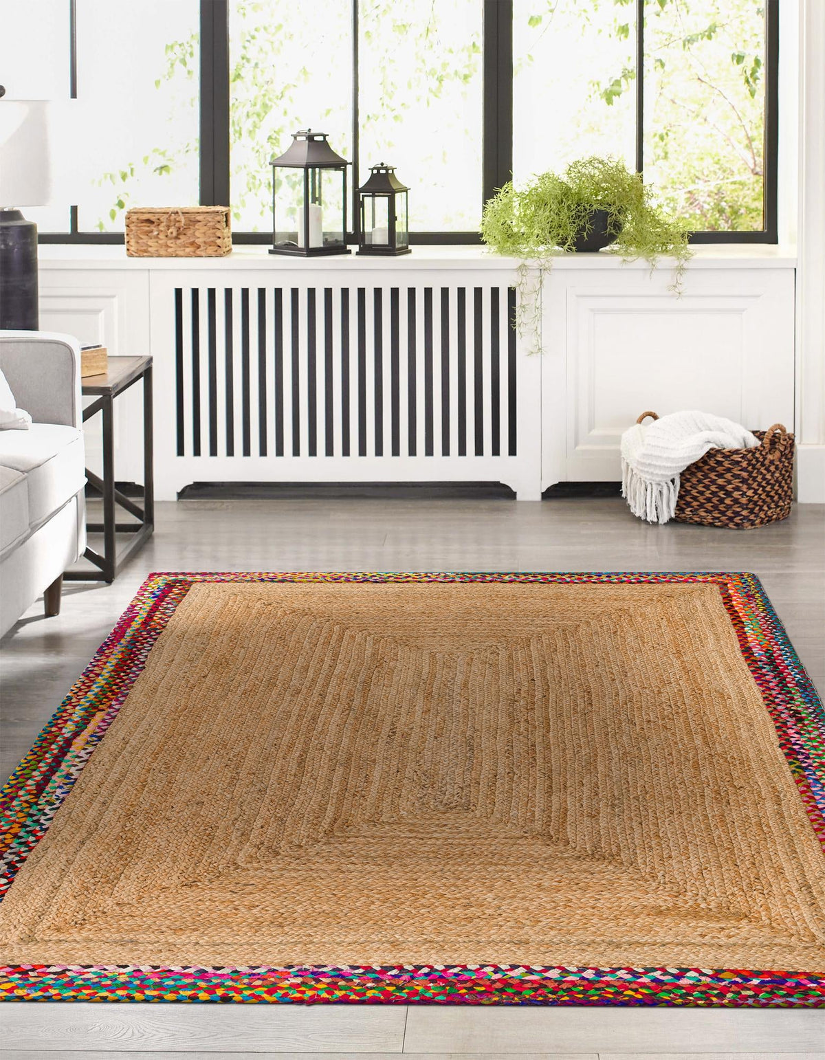 Woven Seaside Jute Collection Area Rug - Seabrook Rectangle Natural  lifestyle 3