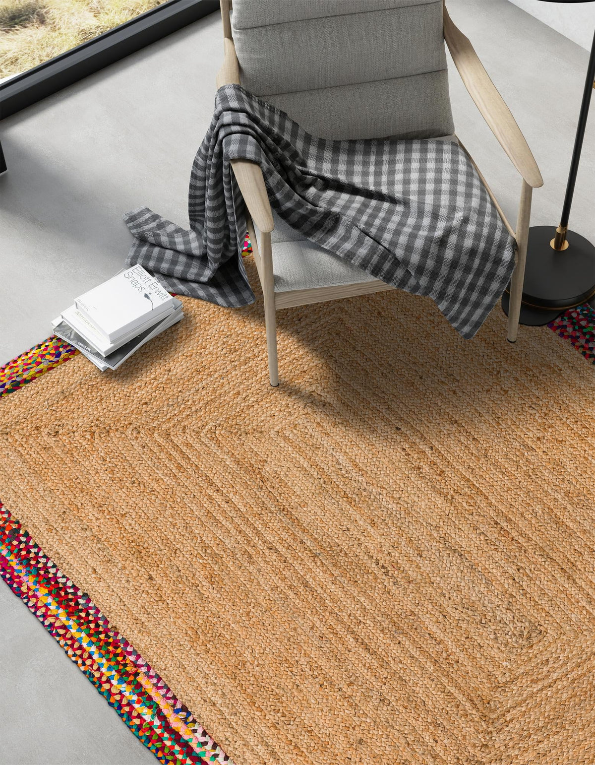 Woven Seaside Jute Collection Area Rug - Seabrook Rectangle Natural  lifestyle 4