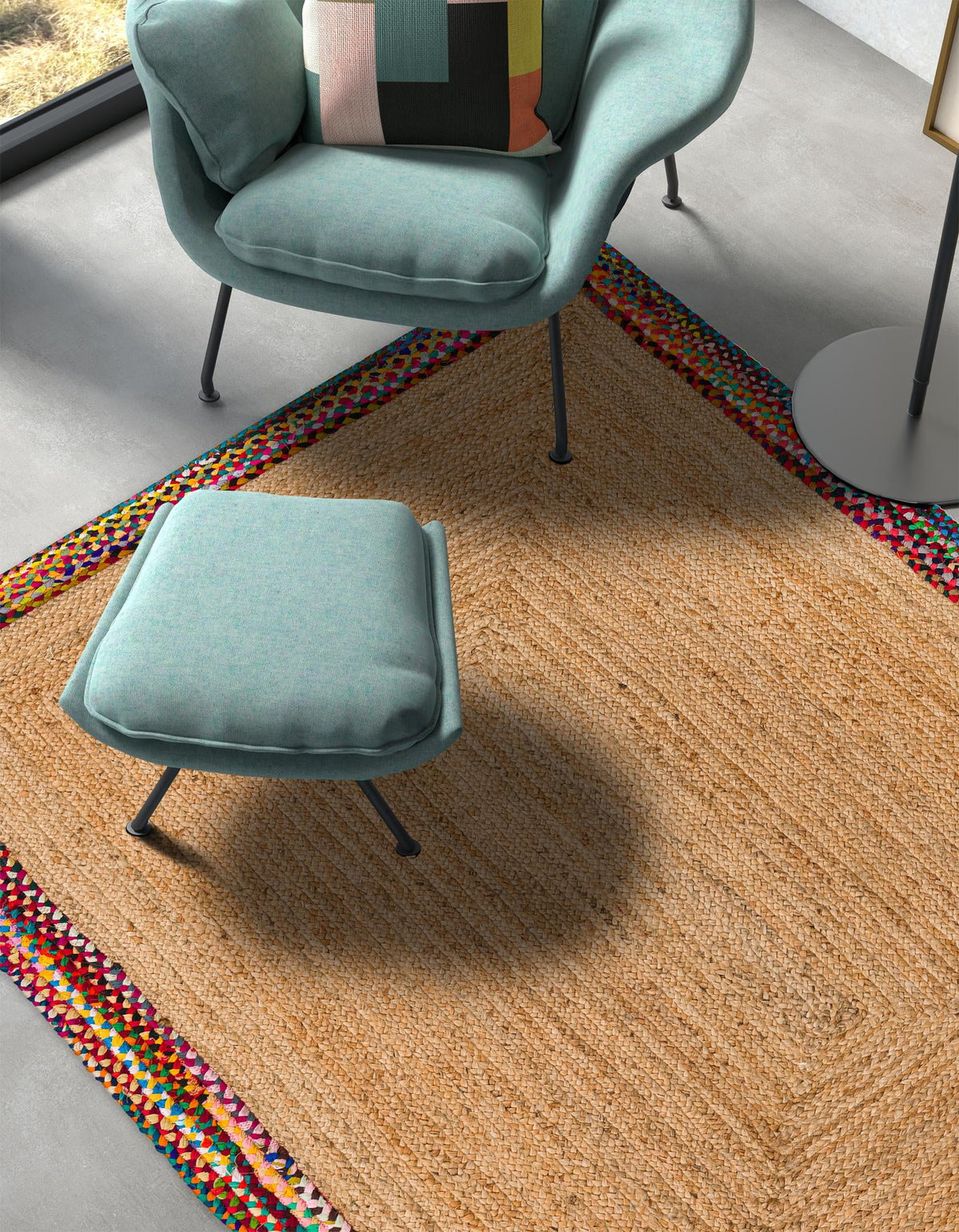 Woven Seaside Jute Collection Area Rug - Seabrook Rectangle Natural  lifestyle 7