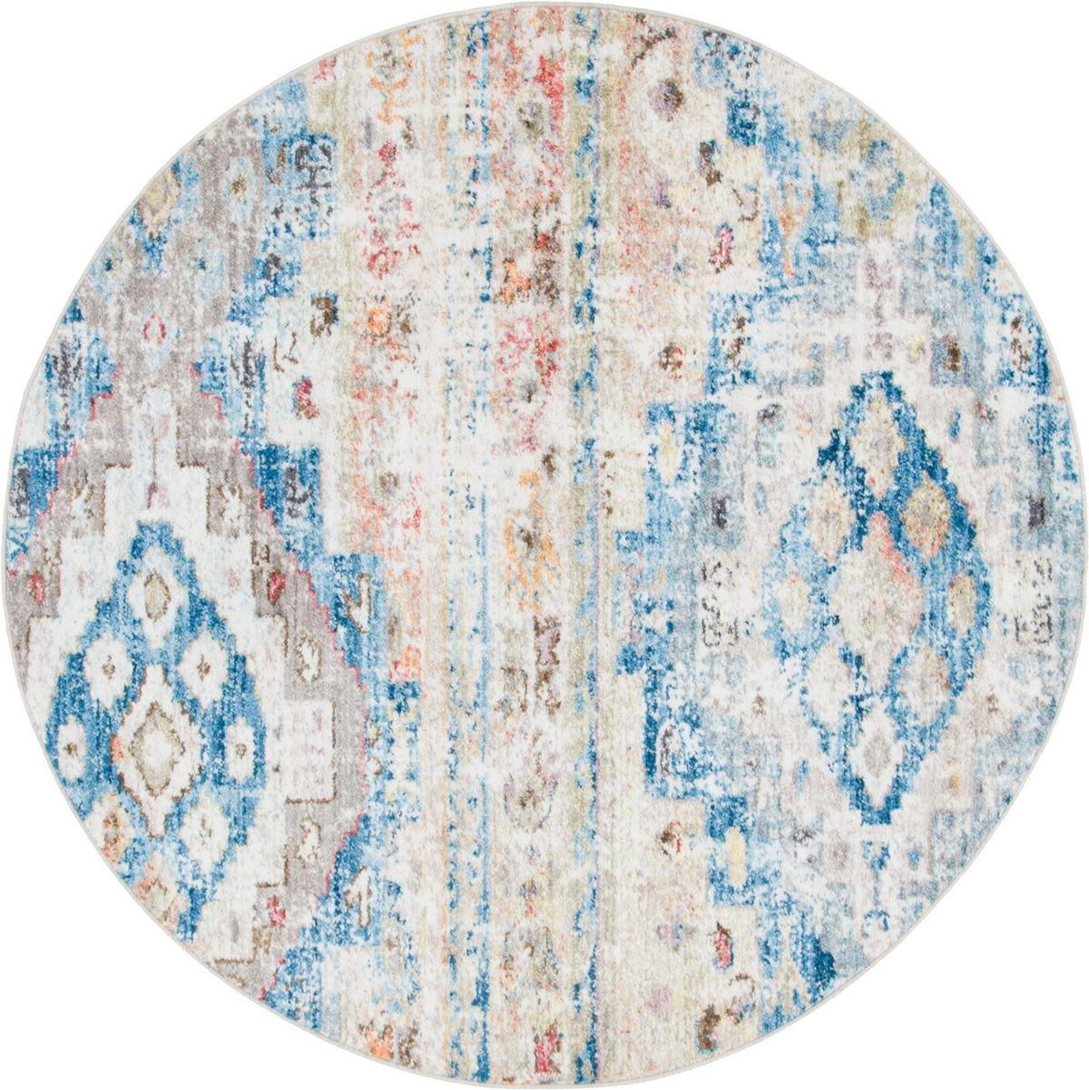 Seville Woven Collection Area Rug -  Triana Round Light Blue  lifestyle 74
