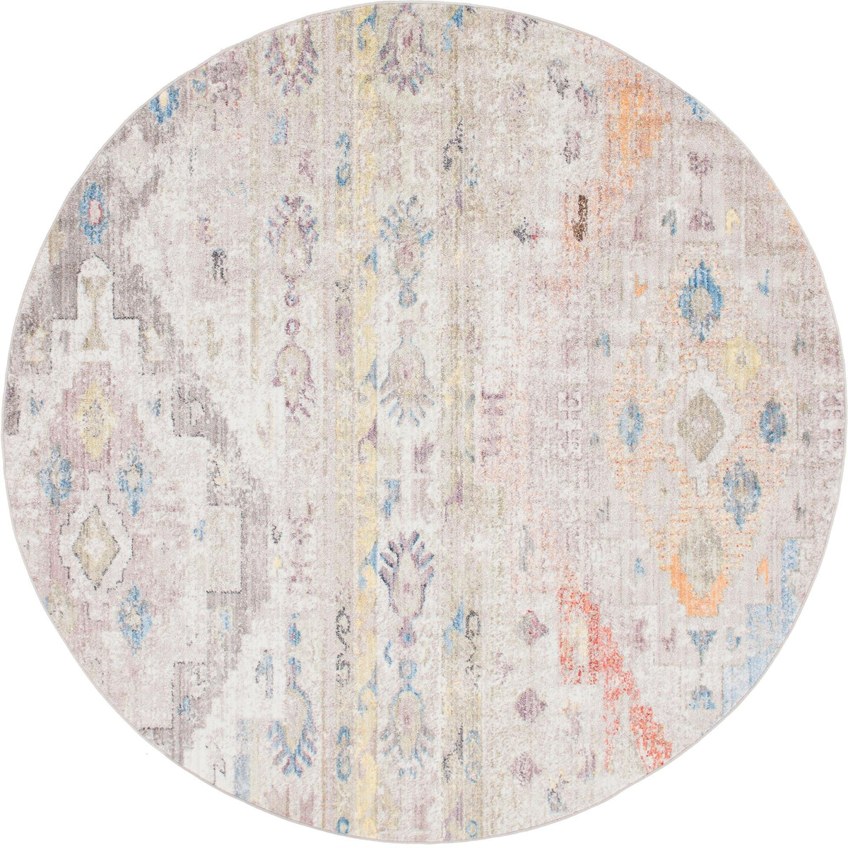 Seville Woven Collection Area Rug -  Triana Round Cream  lifestyle 76