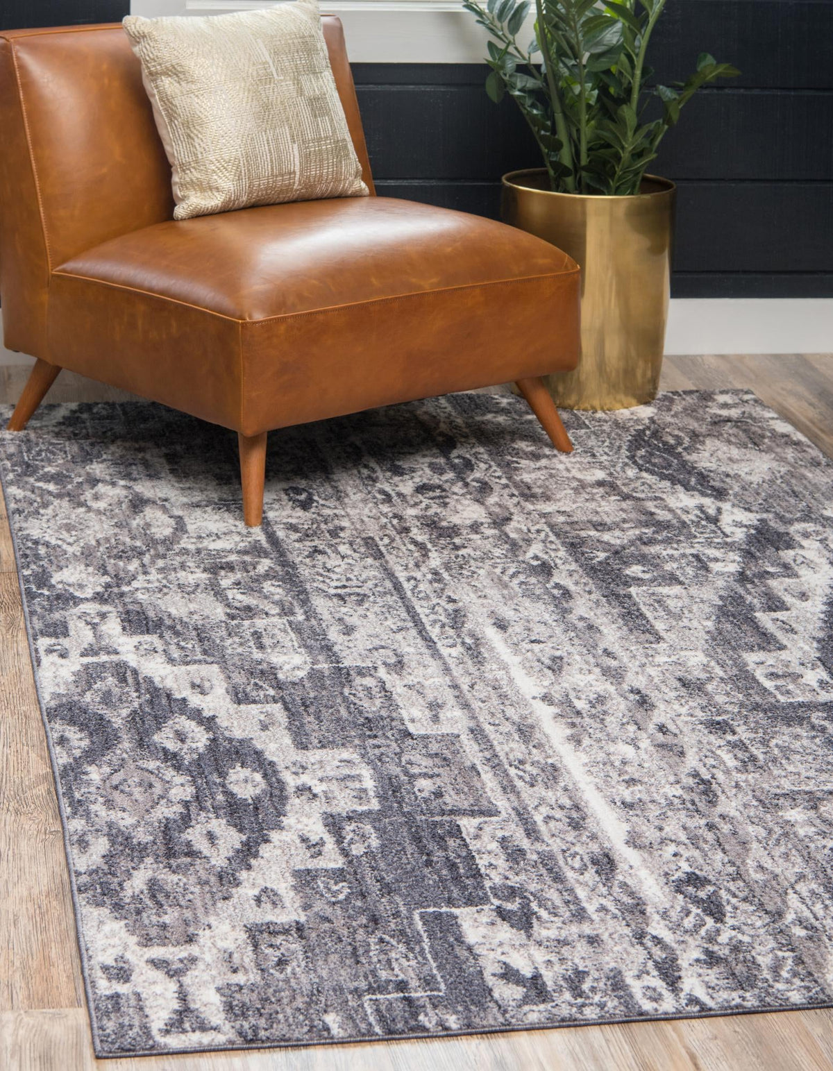 Seville Woven Collection Area Rug -  Triana Rectangle Gray  lifestyle 9