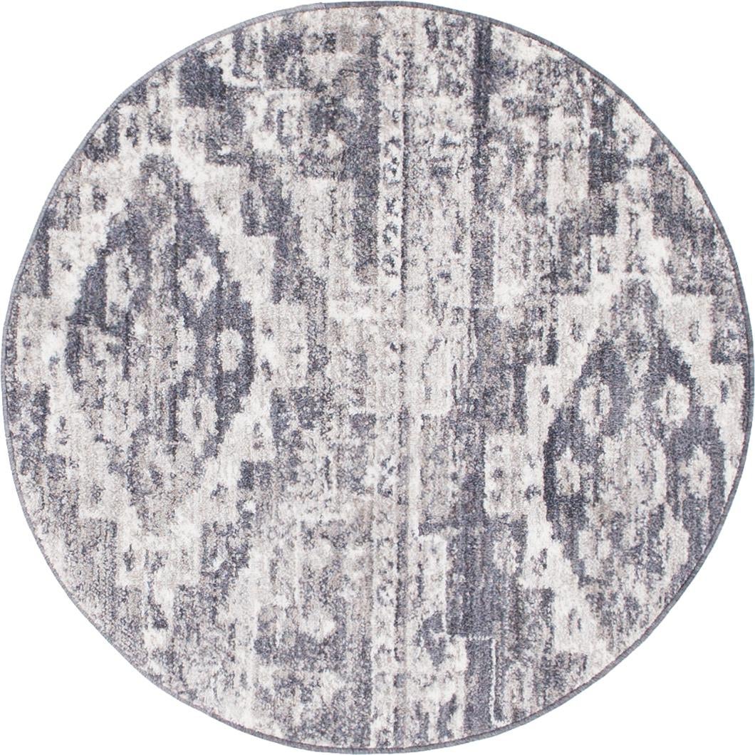 Seville Woven Collection Area Rug -  Triana Round Gray  lifestyle 34
