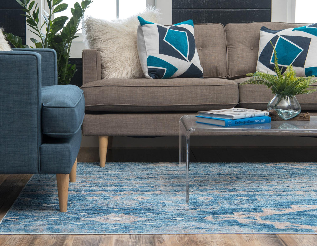 Seville Woven Collection Area Rug -  Triana Rectangle Blue  lifestyle 10