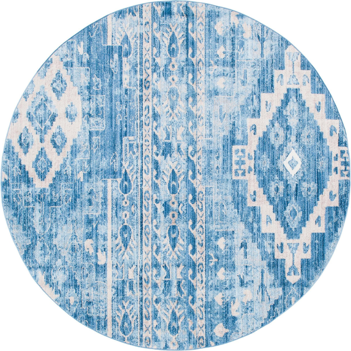 Seville Woven Collection Area Rug -  Triana Round Blue  lifestyle 79