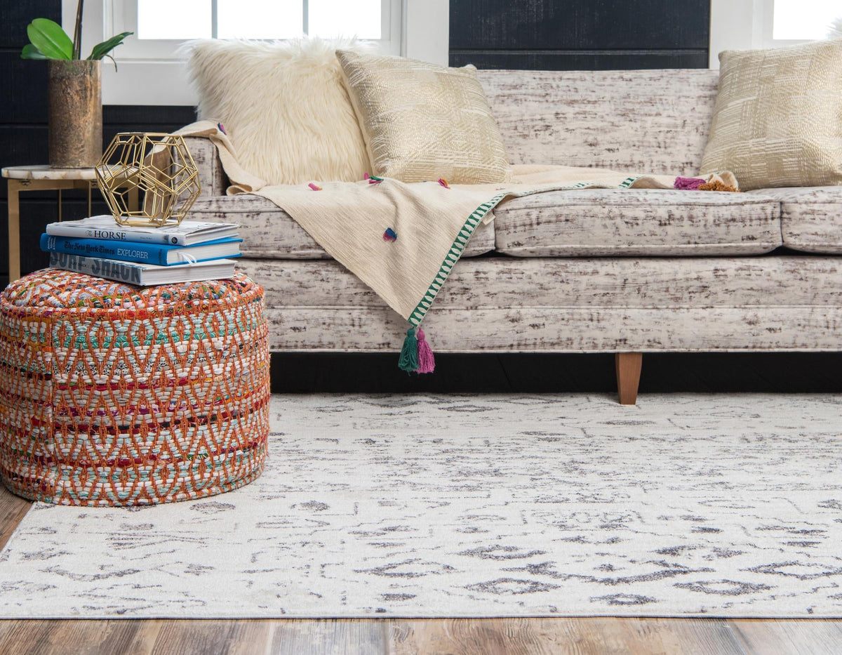 Seville Woven Collection Area Rug -  Triana Rectangle Ivory  lifestyle 24
