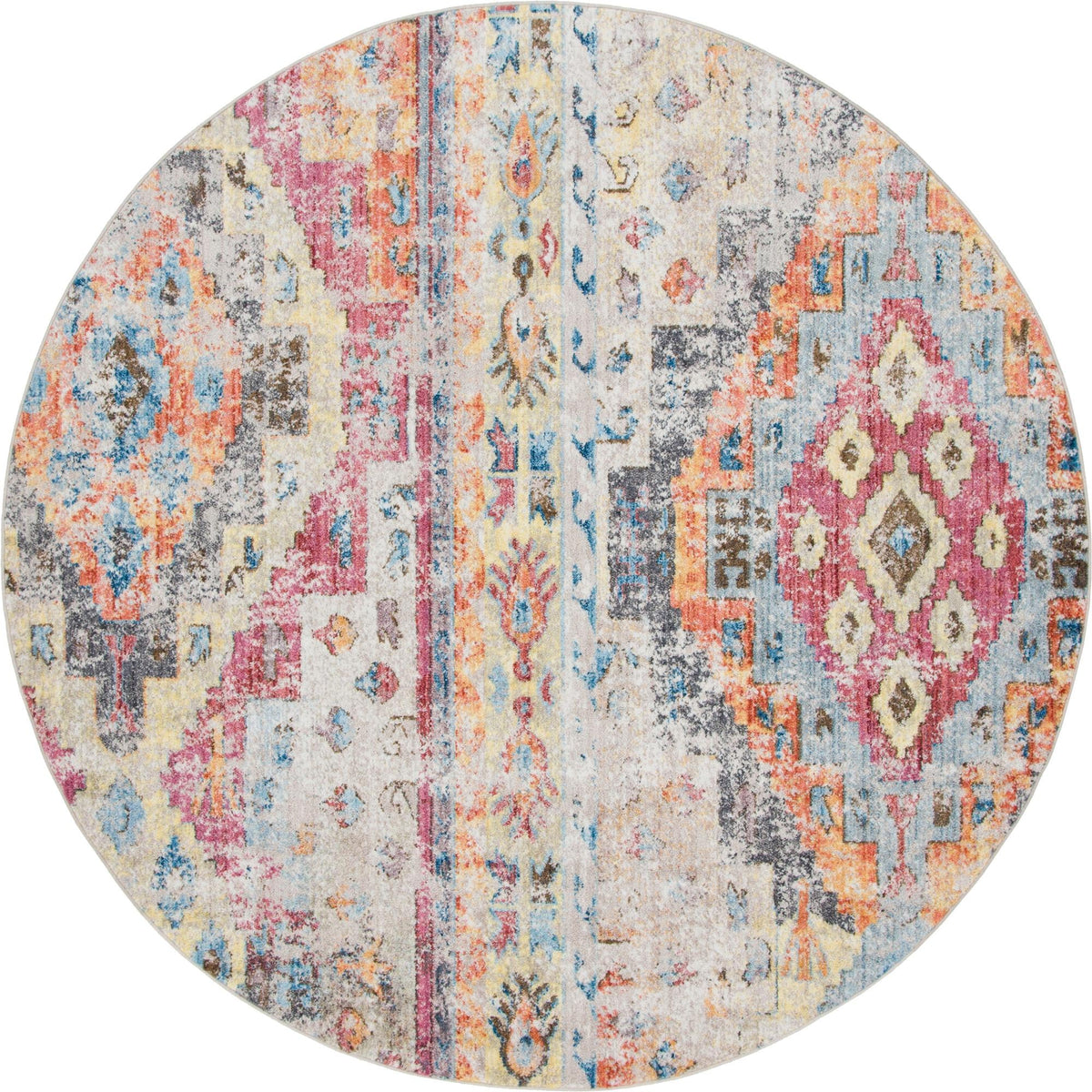 Seville Woven Collection Area Rug -  Triana Round Multi  lifestyle 82