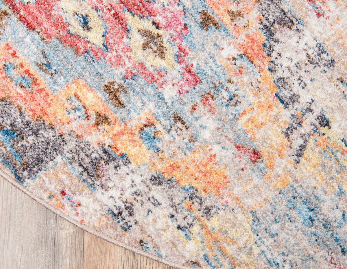 Seville Woven Collection Area Rug -  Triana Round Multi  lifestyle 62