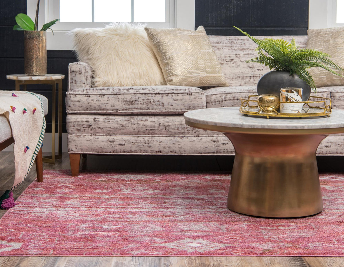 Seville Woven Collection Area Rug -  Triana Rectangle Pink  lifestyle 25