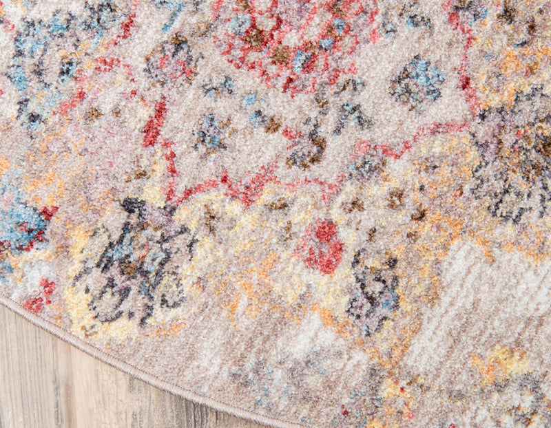Seville Woven Collection Area Rug -  Macarena Round Beige  lifestyle 51