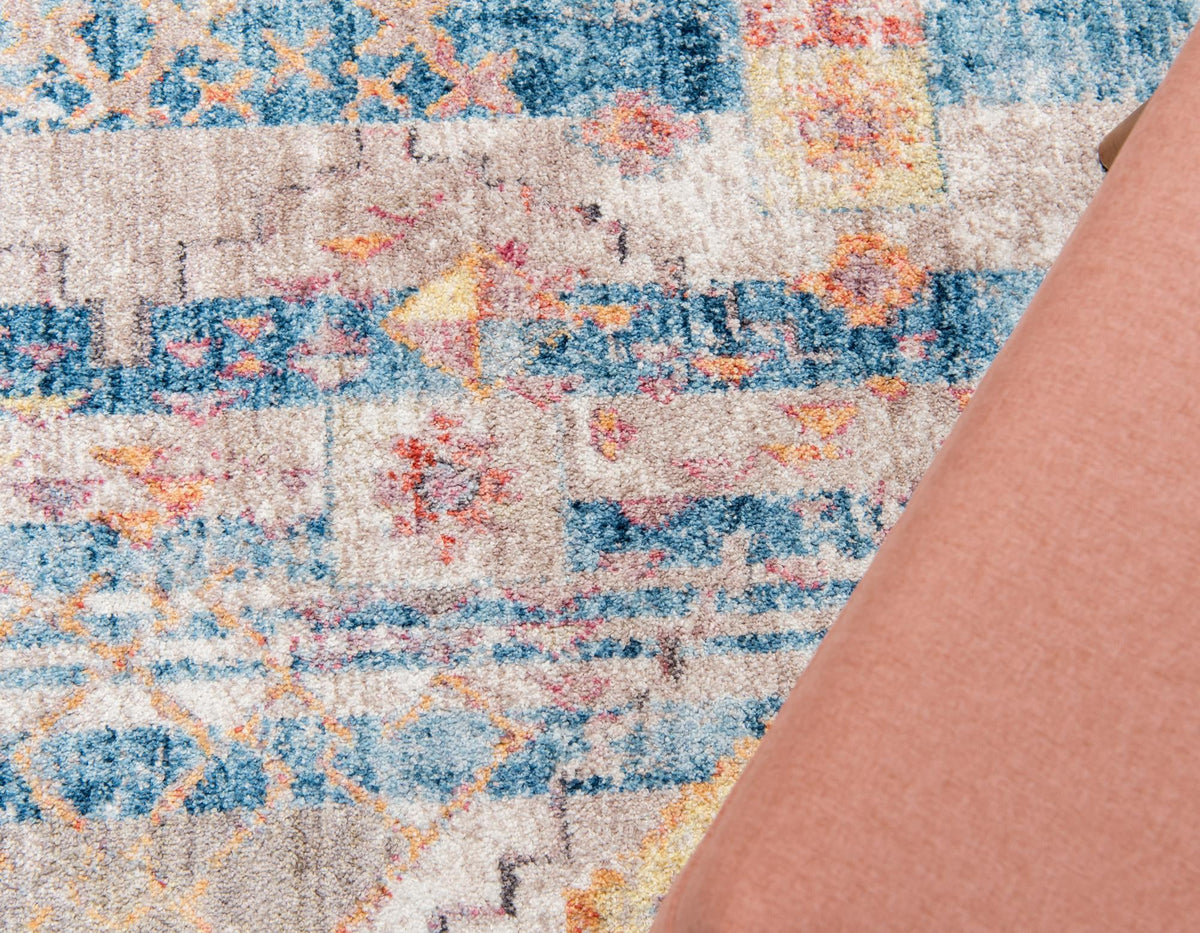 Seville Woven Collection Area Rug -  Giralda Round Blue  lifestyle 21