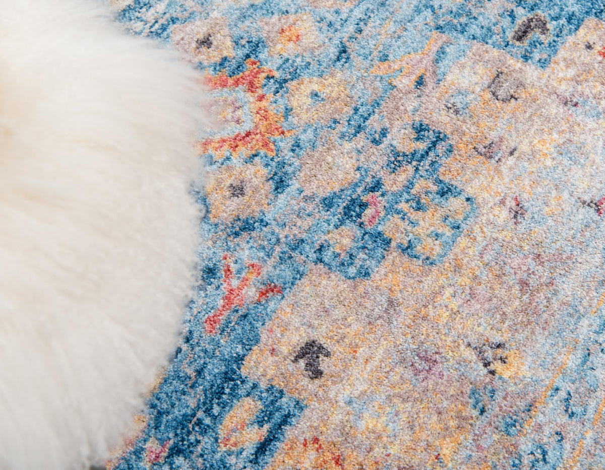 Seville Woven Collection Area Rug -  Arenal Rectangle Blue  lifestyle 6