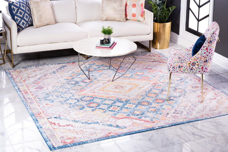 Bronx Loft Collection Area Rug - Perry Square Blue  lifestyle 17