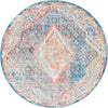 Bronx Loft Collection Area Rug - Perry Round Blue  lifestyle 26