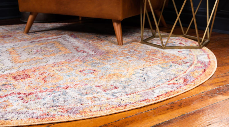 Bronx Loft Collection Area Rug - Perry Round Orange  lifestyle 22