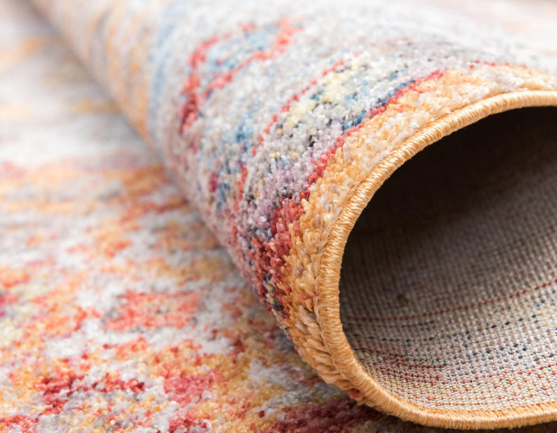 Bronx Loft Collection Area Rug - Perry Round Orange  lifestyle 31