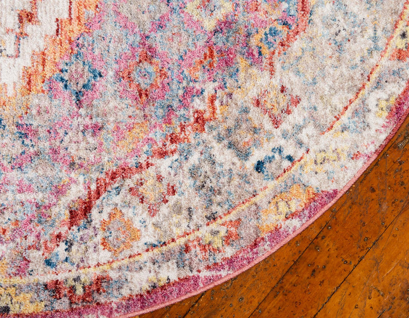 Bronx Loft Collection Area Rug - Perry Round Multi  lifestyle 78