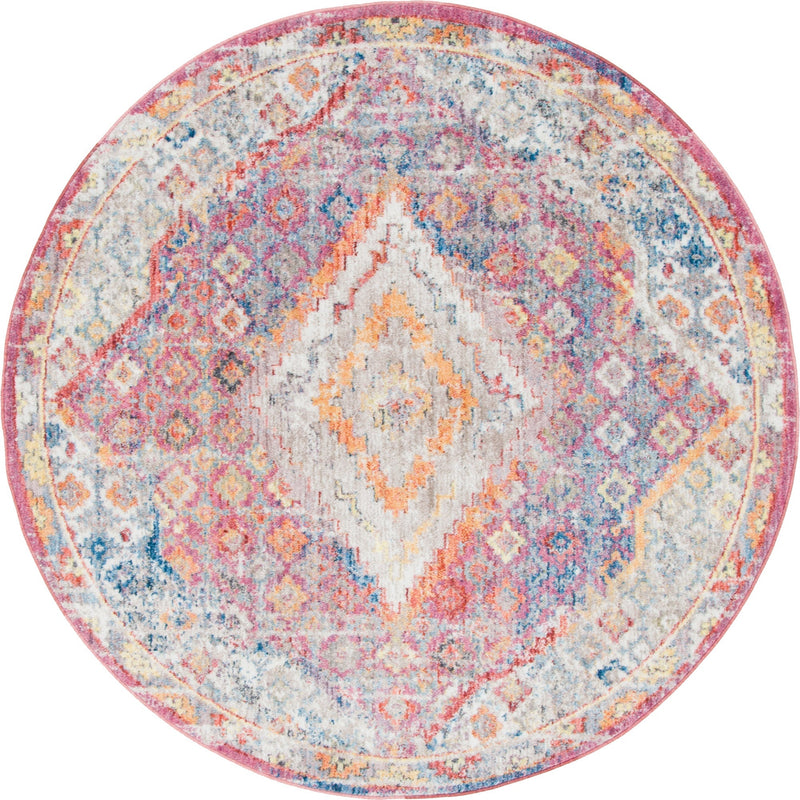 Bronx Loft Collection Area Rug - Perry Round Multi  lifestyle 30