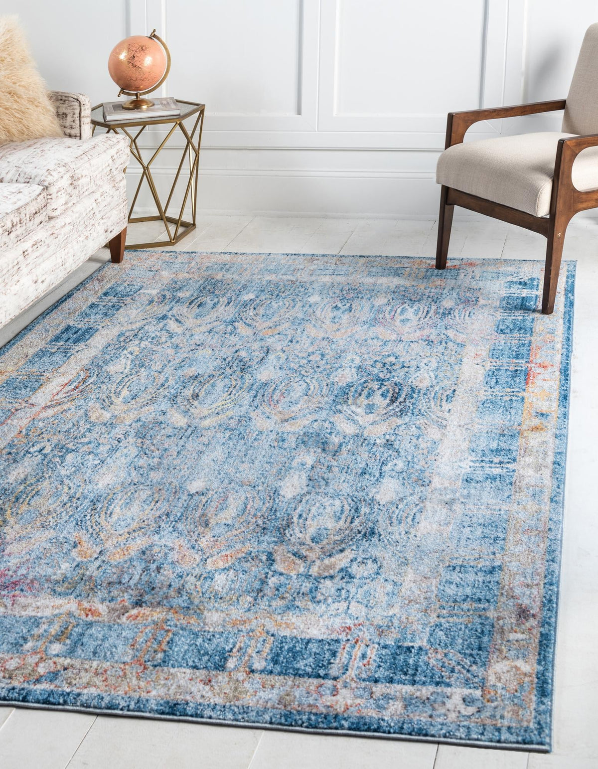Bronx Loft Collection Area Rug -  Sedgwick Rectangle Blue  lifestyle 6