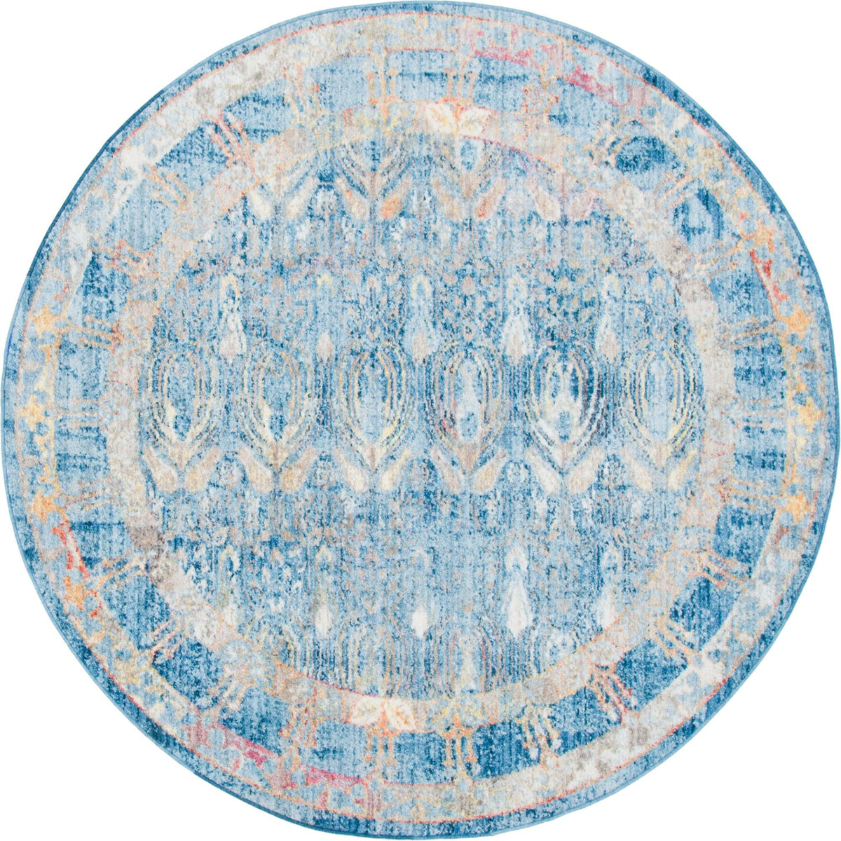 Bronx Loft Collection Area Rug -  Sedgwick Round Blue  lifestyle 63