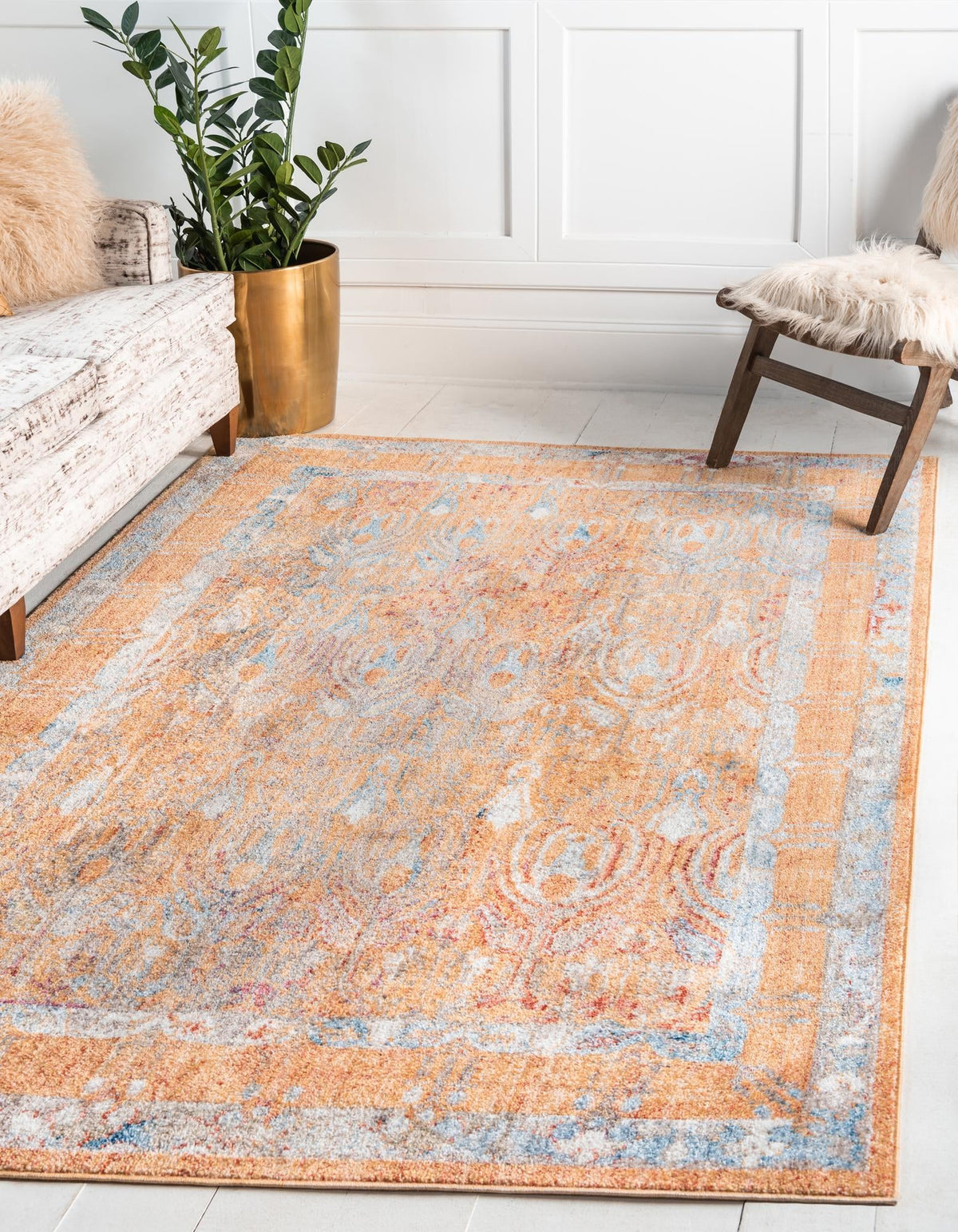 Bronx Loft Collection Area Rug -  Sedgwick Rectangle Orange  lifestyle 5