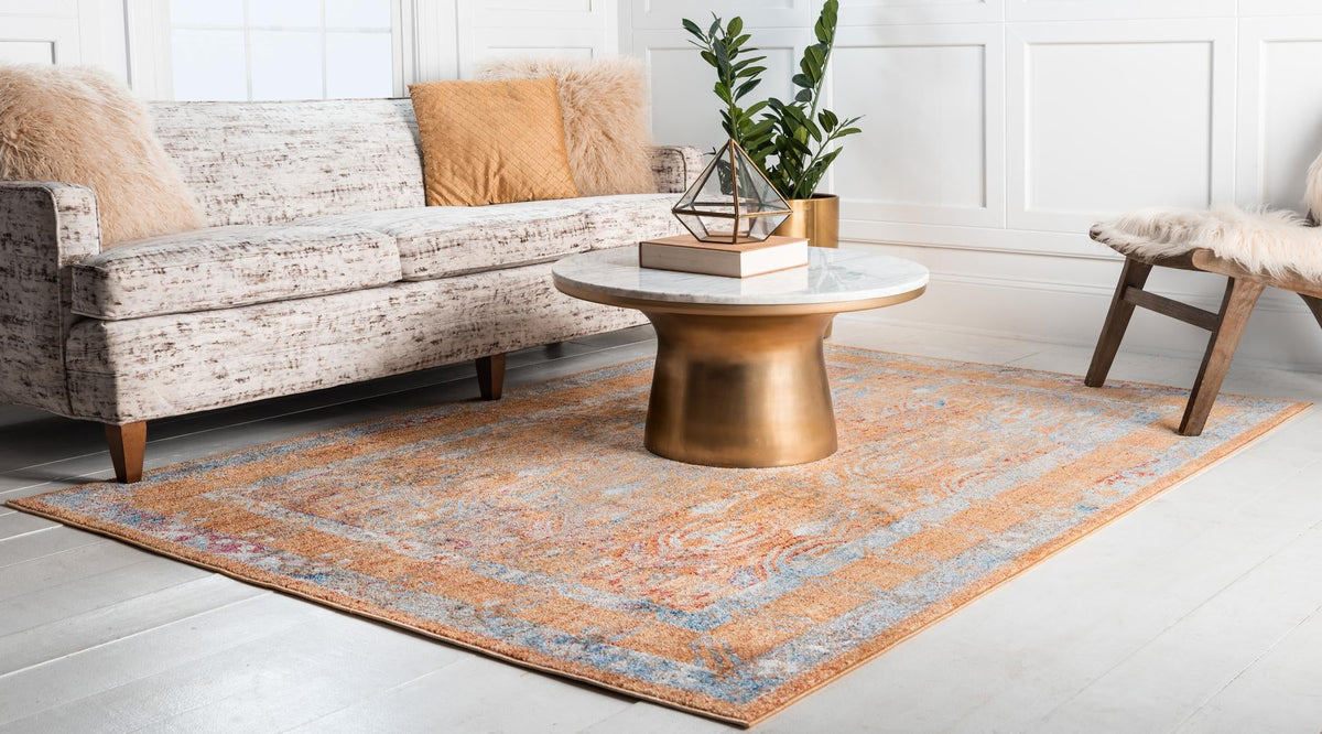 Bronx Loft Collection Area Rug -  Sedgwick Rectangle Orange  lifestyle 9