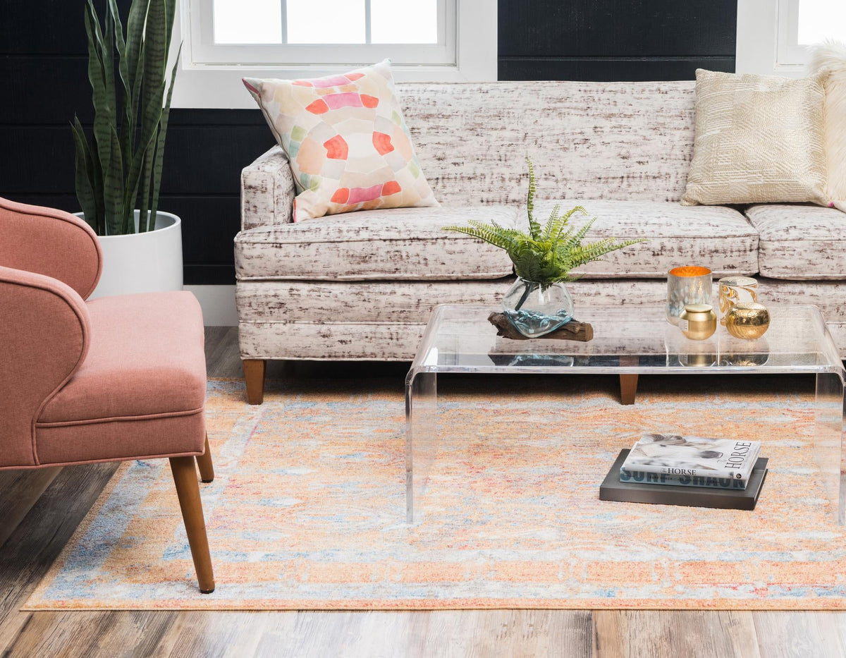 Bronx Loft Collection Area Rug -  Sedgwick Rectangle Orange  lifestyle 13